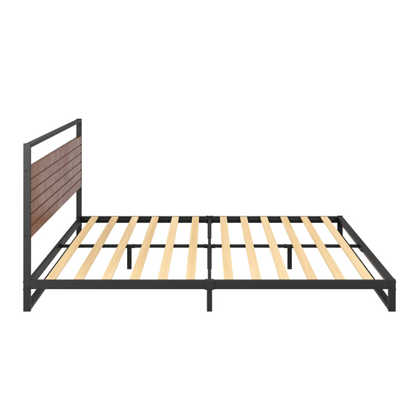 Metallbett INGRID 180 x 200 cm schwarz/natur