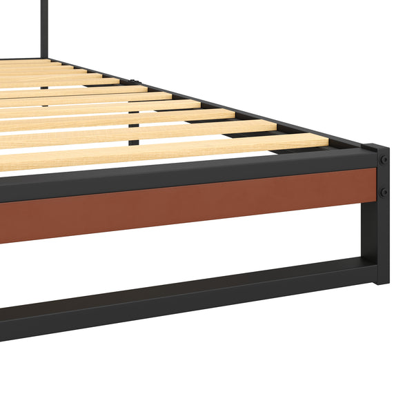Metallbett INGRID 180 x 200 cm schwarz/natur