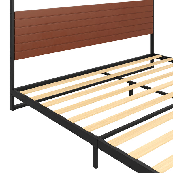Metallbett INGRID 180 x 200 cm schwarz/natur