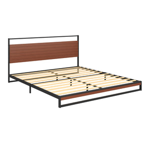Metallbett INGRID 180 x 200 cm schwarz/natur