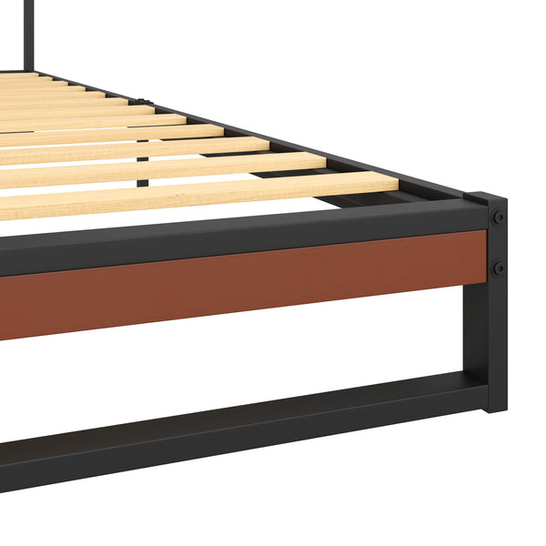 Metallbett INGRID 90 x 200 cm schwarz/natur