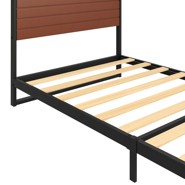 Metallbett INGRID 90 x 200 cm schwarz/natur