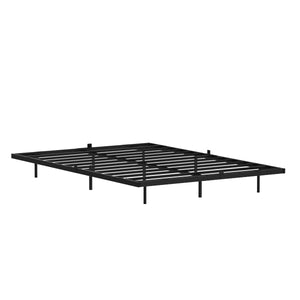 Metallbett LED MORVEN 140 x 200 cm schwarz