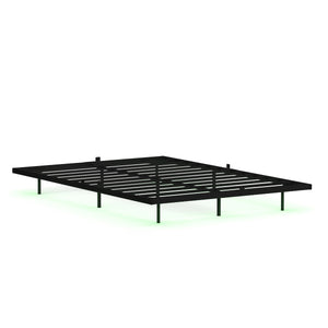 Metallbett LED MORVEN 140 x 200 cm schwarz