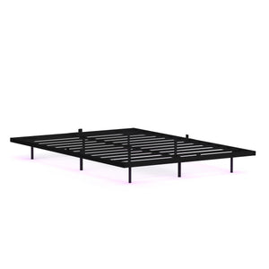 Metallbett LED MORVEN 140 x 200 cm schwarz