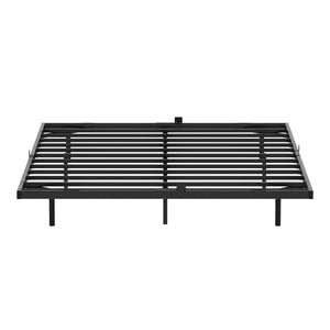 Metallbett LED MORVEN 140 x 200 cm schwarz