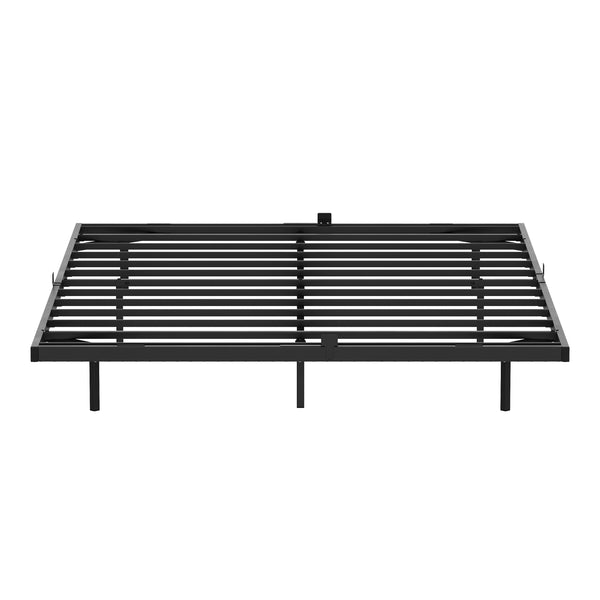 Metallbett LED MORVEN 140 x 200 cm schwarz