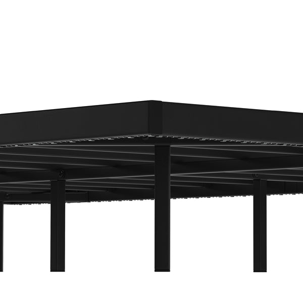 Metallbett LED MORVEN 140 x 200 cm schwarz