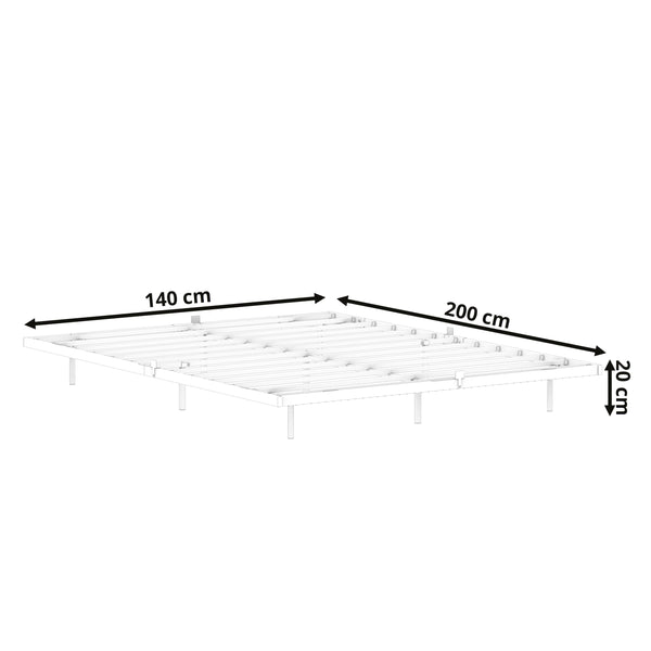 Metallbett LED MORVEN 140 x 200 cm schwarz