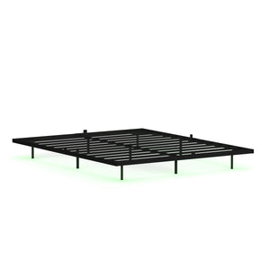 Metallbett LED MORVEN 160 x 200 cm schwarz