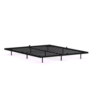 Metallbett LED MORVEN 160 x 200 cm schwarz