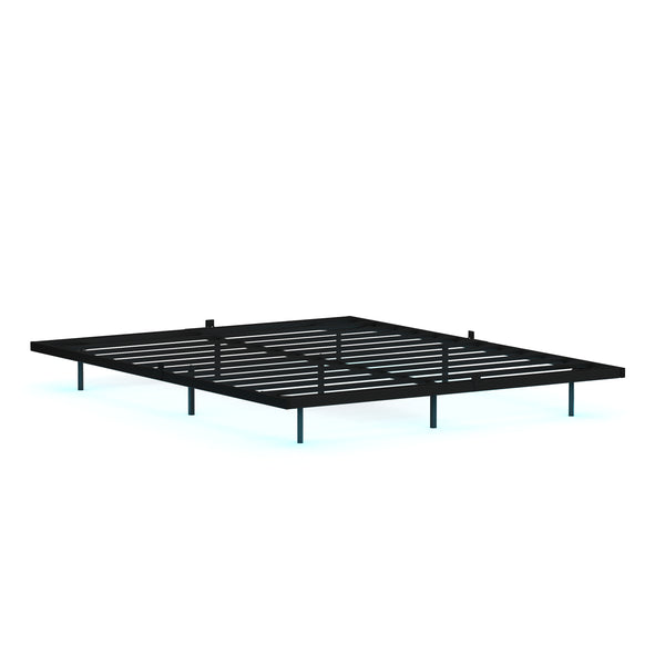Metallbett LED MORVEN 160 x 200 cm schwarz