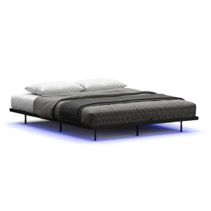 Metallbett LED MORVEN 160 x 200 cm schwarz