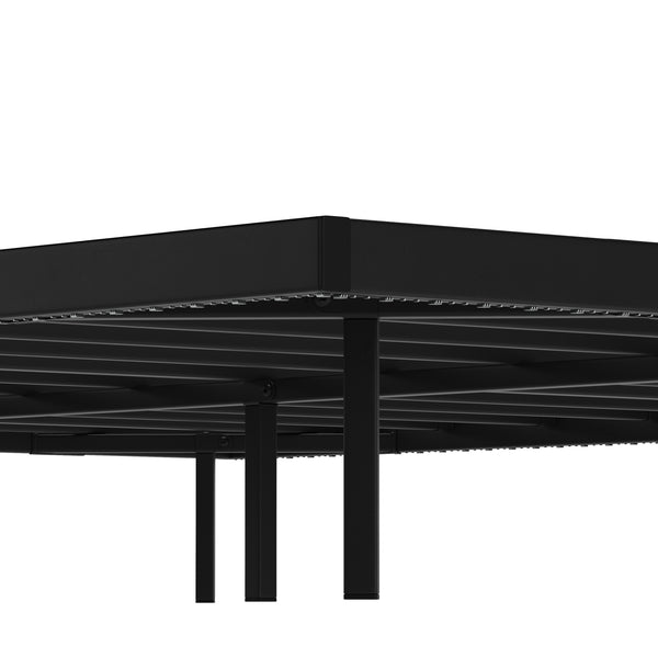 Metallbett LED MORVEN 160 x 200 cm schwarz