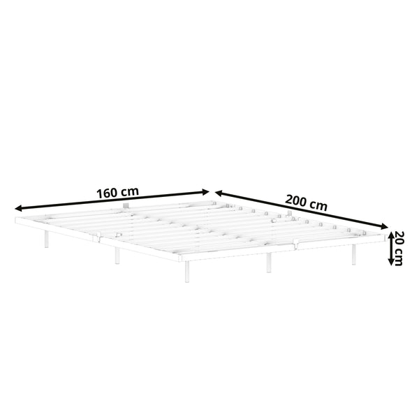 Metallbett LED MORVEN 160 x 200 cm schwarz