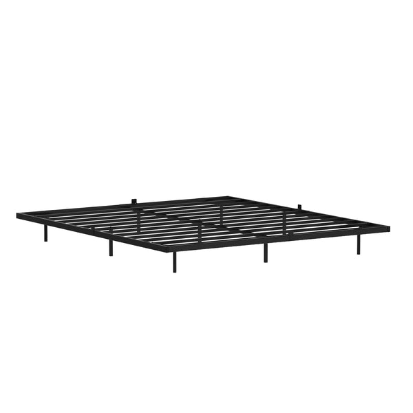 Metallbett LED MORVEN 180 x 200 cm schwarz