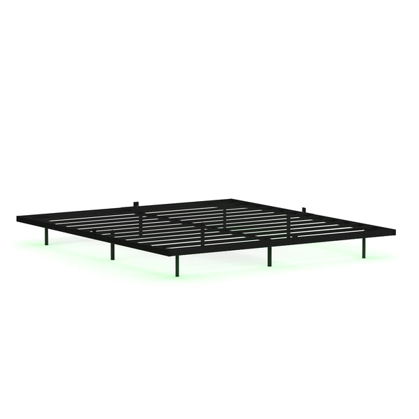 Metallbett LED MORVEN 180 x 200 cm schwarz