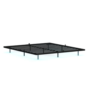 Metallbett LED MORVEN 180 x 200 cm schwarz