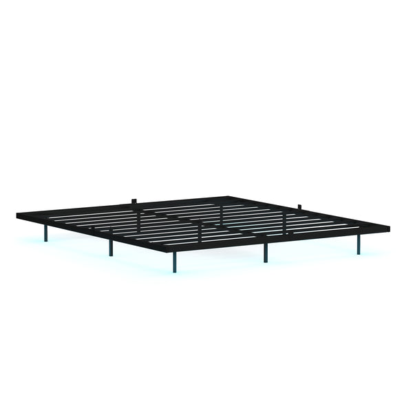 Metallbett LED MORVEN 180 x 200 cm schwarz