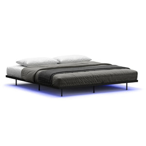 Metallbett LED MORVEN 180 x 200 cm schwarz