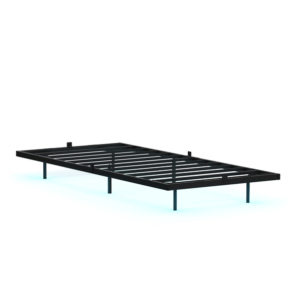 Metallbett LED MORVEN 90 x 200 cm schwarz