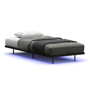Metallbett LED MORVEN 90 x 200 cm schwarz