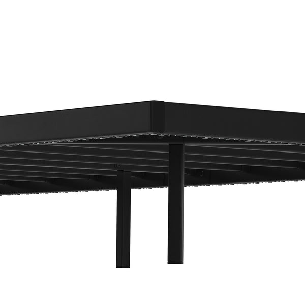 Metallbett LED MORVEN 90 x 200 cm schwarz