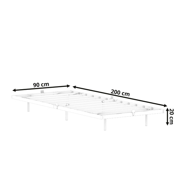 Metallbett LED MORVEN 90 x 200 cm schwarz