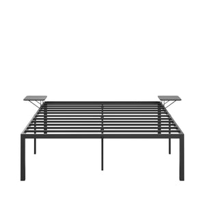Metallbett MAREN mit Ablagen 140 x 200 cm schwarz