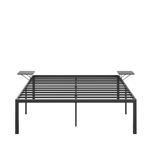 Metallbett MAREN mit Ablagen 140 x 200 cm schwarz