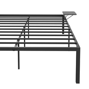 Metallbett MAREN mit Ablagen 140 x 200 cm schwarz