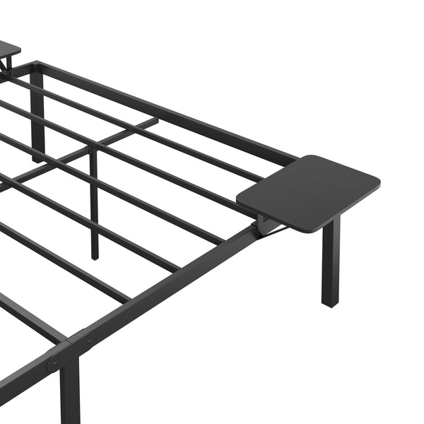 Metallbett MAREN mit Ablagen 140 x 200 cm schwarz