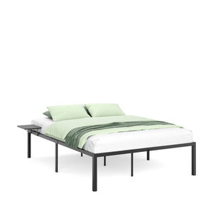 Metallbett MAREN mit Ablagen 140 x 200 cm schwarz