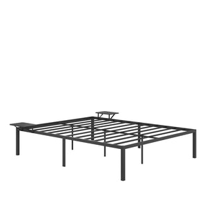 Metallbett MAREN mit Ablagen 160 x 200 cm schwarz