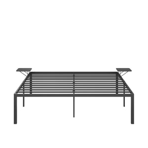 Metallbett MAREN mit Ablagen 160 x 200 cm schwarz