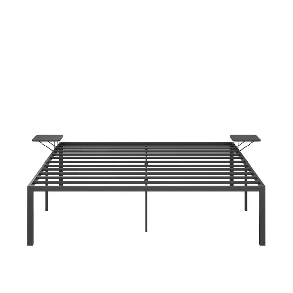Metallbett MAREN mit Ablagen 160 x 200 cm schwarz