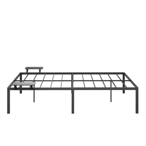 Metallbett MAREN mit Ablagen 160 x 200 cm schwarz