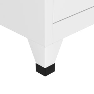 Garderobe Spind FORTI Metall 6 Fächer 90 x 180 cm weiss