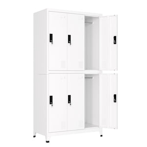 Garderobe Spind FORTI Metall 6 Fächer 90 x 180 cm weiss