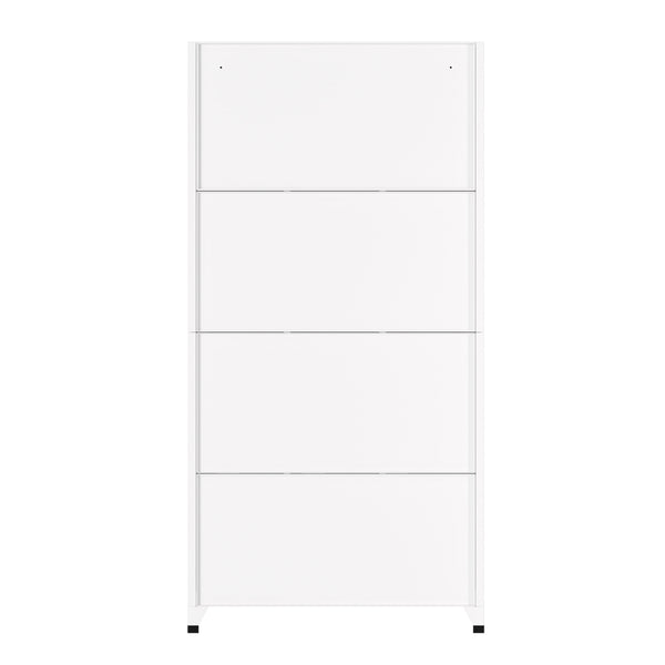 Garderobe Spind FORTI Metall 9 Fächer 90 x 180 cm weiss