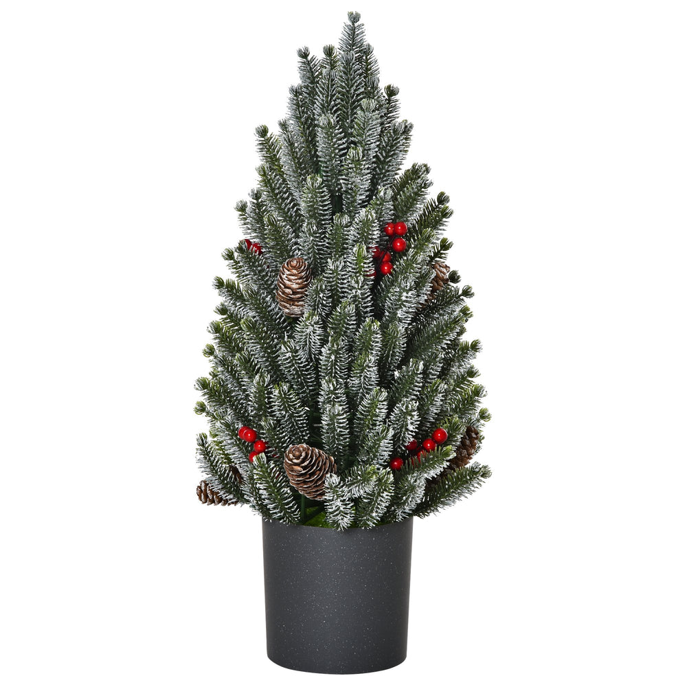 Mini albero di Natale con decorazioni e neve, 47 cm