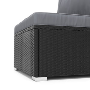 Mittelteil Rattanlounge KRETA schwarz / anthrazit