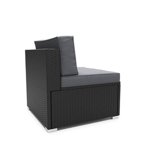 Mittelteil Rattanlounge KRETA schwarz / anthrazit