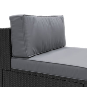 Mittelteil Rattanlounge KRETA schwarz / anthrazit