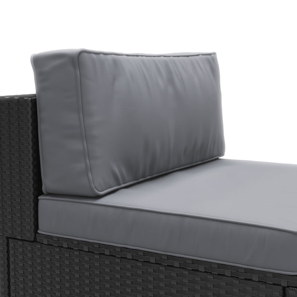 Mittelteil Rattanlounge KRETA schwarz / anthrazit