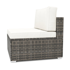 Mittelteil Rattanlounge LINDOS grau/weiss