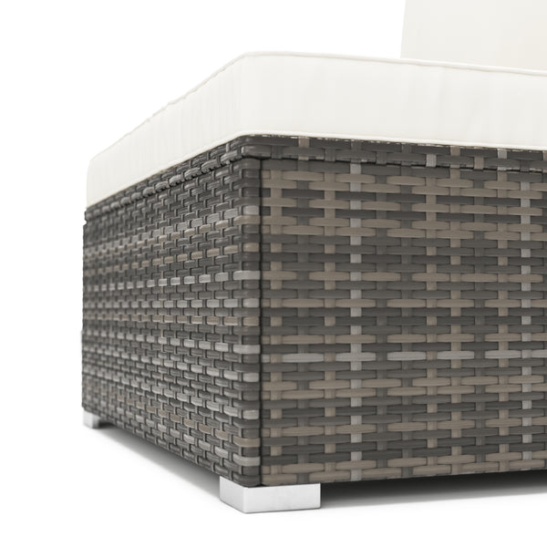 Mittelteil Rattanlounge LINDOS grau/weiss