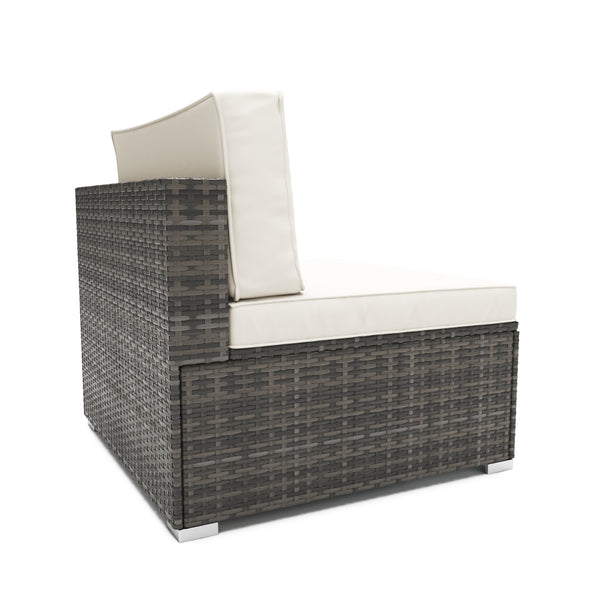 Mittelteil Rattanlounge LINDOS grau/weiss