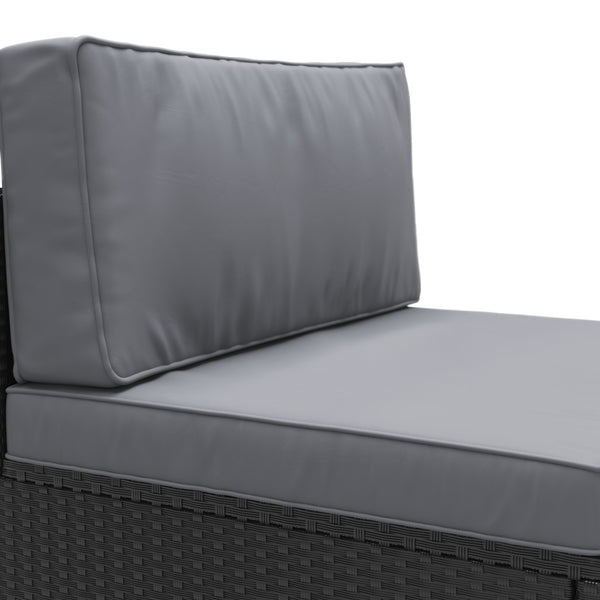 Mittelteil Rattanlounge LINDOS schwarz/anthrazit