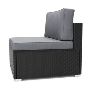 Mittelteil Rattanlounge LINDOS schwarz/anthrazit